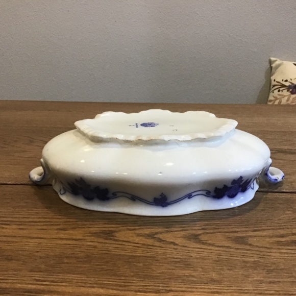 Antique C. 1890 W.H.Grindley Flow Blue China The Hofburg Vegetable Bowl - Picture 5 of 7